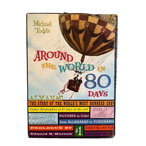 1956 Around the World in 80 Days Almanac HC Vintage Hardcover Book Movie Images - Picture 2 of 9